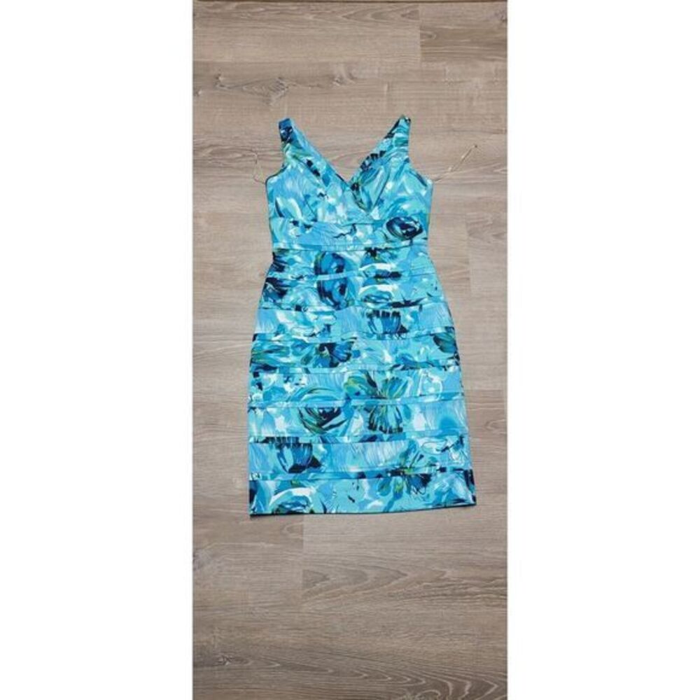 American Living‎ Blue Floral Fitted Sheath Dress Size 6